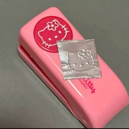Hello Kitty Stationery Set  Embosser Metal Embossing Punch Cartoon KT Cat Student Notebook Stamp Embosser Supplies Gifts