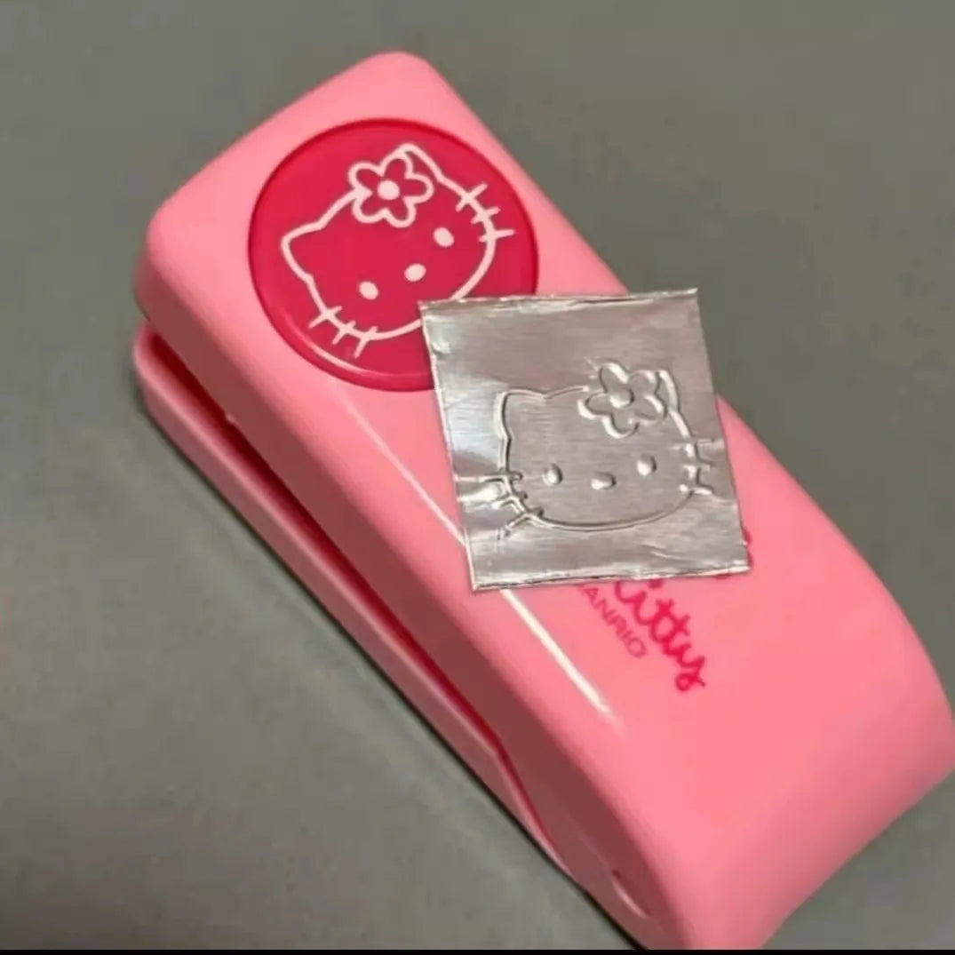 Hello Kitty Stationery Set  Embosser Metal Embossing Punch Cartoon KT Cat Student Notebook Stamp Embosser Supplies Gifts