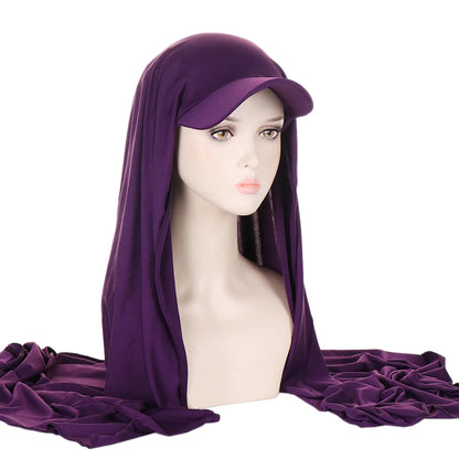Trendy Musilm Women Jersey Hijab with Base Ball Cap Summer Sports Cap Ready To Wear Instant Jersey Sport HIjabs