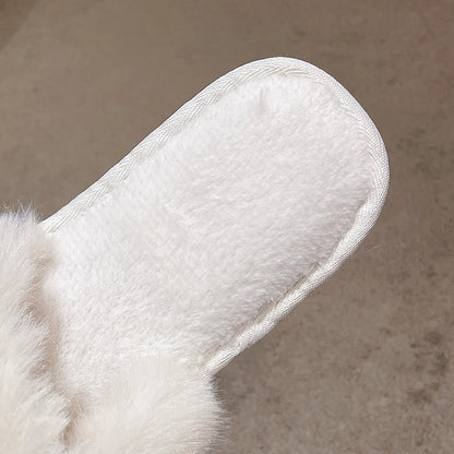 Love Chain Fluffy Women's Slippers Home Fashion Luxury Designer Shoes Woman Autumn Winter Faux Fuzzy Fur Slides Indoor Elegant