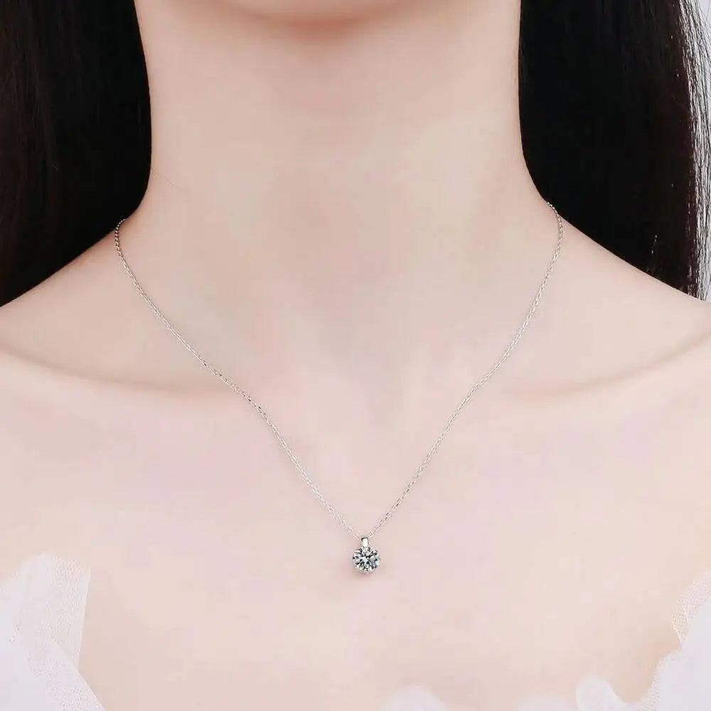 TY D VVS1 Moissanite Necklace Diamond Pandent 1-3ct GRA Certified s925 Sterling Silver 18k Necklaces for Women Dainty Gift