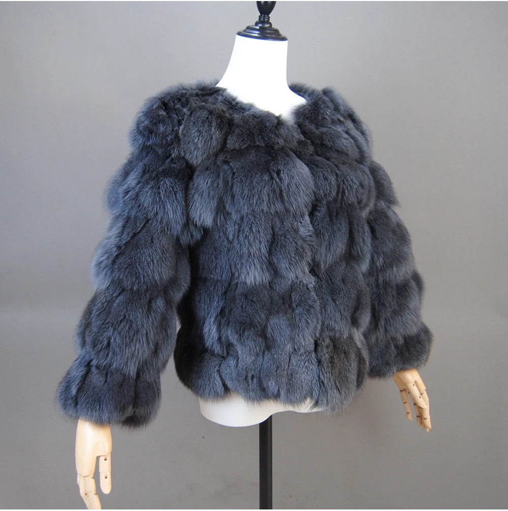 2026 New Style Real Fur Coat 100% Natural Fur Jacket Female Winter Warm Leather Fox Fur Coat High Quality Fur Vest