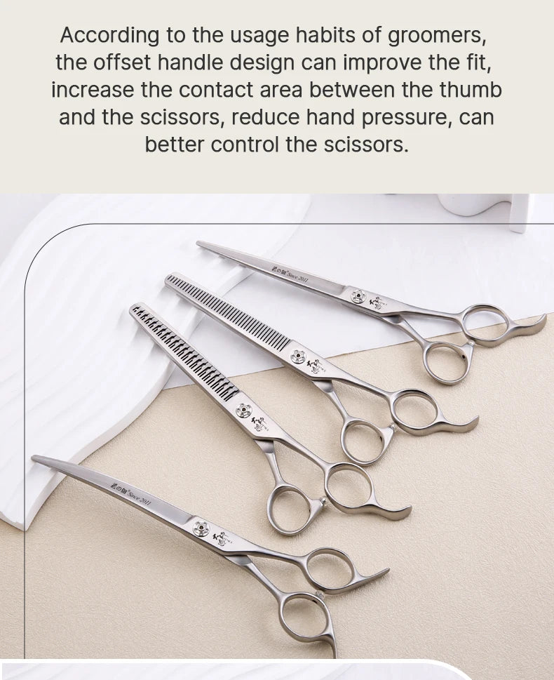 Fenice Slim Narrow Dog Grooming Scissors Set Straight/Curved/Thinner/Chunker Shears Scissors Specialized for KR and JP Groomers