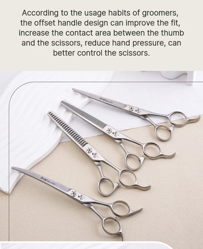 Fenice Slim Narrow Dog Grooming Scissors Set Straight/Curved/Thinner/Chunker Shears Scissors Specialized for KR and JP Groomers