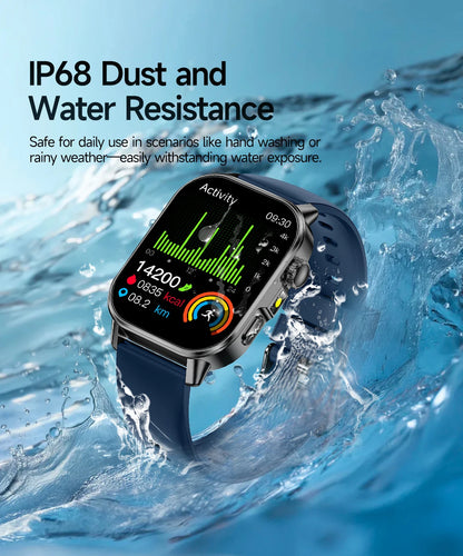 2026 New Body Analysis Health Smart Watch ECG+PPG Uric Acid Blood Pressure Blood Oxygen Clock Call AMOLED Smart Watch Men Women