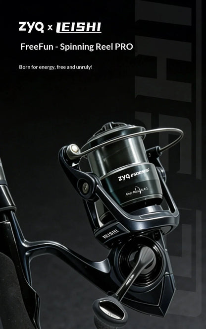 ZYQ Spinning Fishing Reel Leishi Pro Carbon Fiber Metal High Gear Ratio Shallow Spool Waterproof For Freshwater Saltwater Lure
