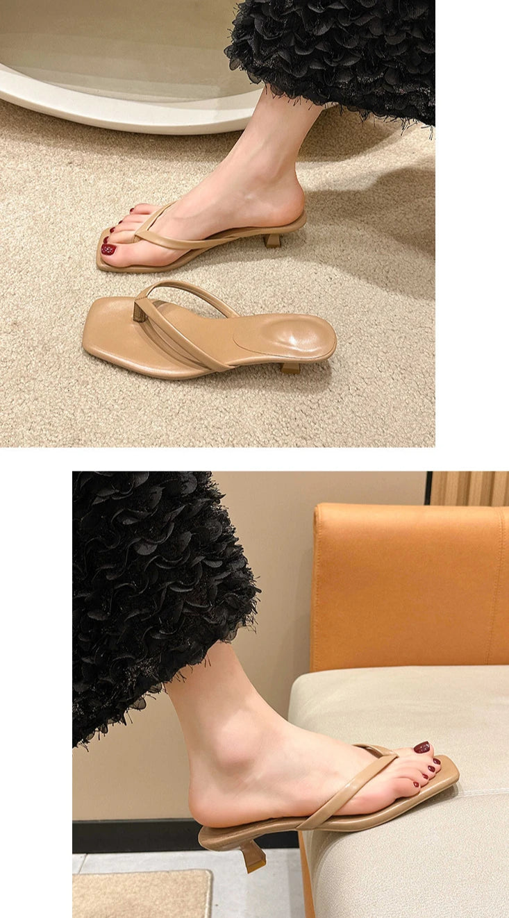 Female Summer Sexy Heels Fashion Sandals Slides Ladies Shoes Flip Flops Luxury High Heels Slippers Shoes Women Pumps