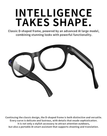 2026 Smart Glasses 800W HD Camera 1080P Audio&Video Translation Intelligent AI Large Model music playback 290mAh Smart Glasses