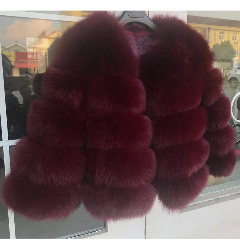 Women's Fur Coat Fox Fur Jackets for Women Clothing Natural Real Fox Fur Jacket Coats for Women Fur Jacket in Promotion