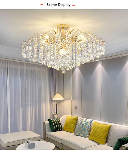 Modern Luxury Crystal Ceiling Chandelier For Living Room Dining Room Bedroom Ceiling Lamp LED Lights Home Appliance AC85-260V