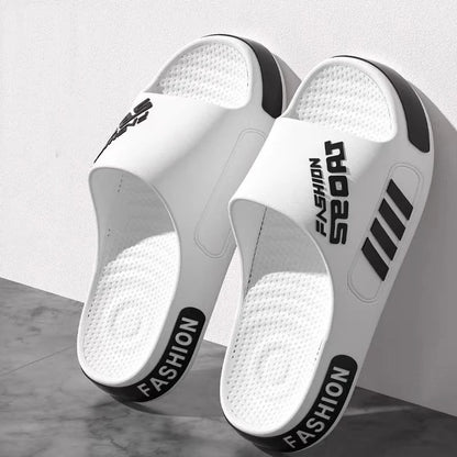 Big Size 36-47 Men Slippers Summer Flat Sole Home Slippers For Women Man Open Toe Trend Slides Couple Light Beach Shoes Sandals