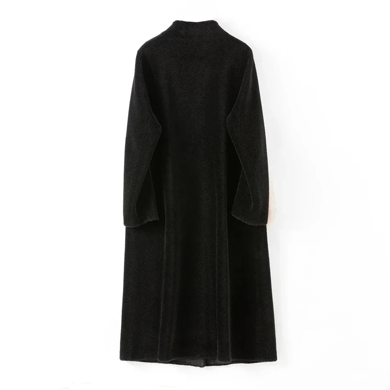 Pudi Women Winter Real Wool Fur Coat Jacket Over Size Parka Lady Fashion Natural Fox Fur Pocket Coats Outwear H68290
