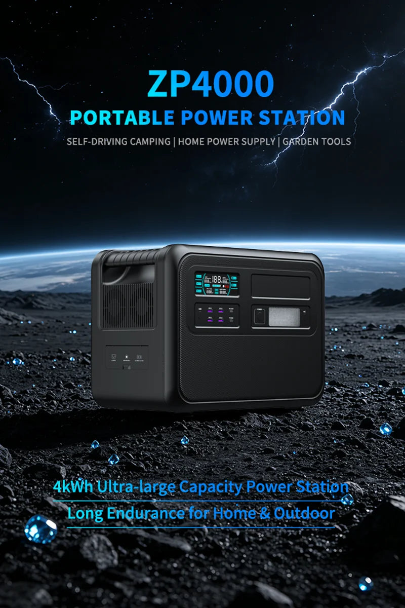 4020WH 1200W Portable Power Station 902WH 1000W Lifepo4 Battery Pure Sinve Wave Solar Generator for Emergency Power Supply