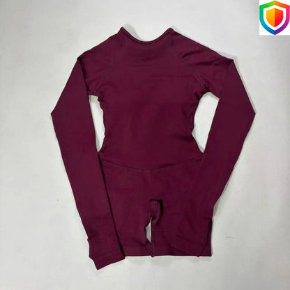 2026 DF‑Impact Women Stretch Long‑Sleeve Backless Yoga Jumpsuit, Slim‑Fit One‑Piece Bodysuit Gym Workout Fitness Suit