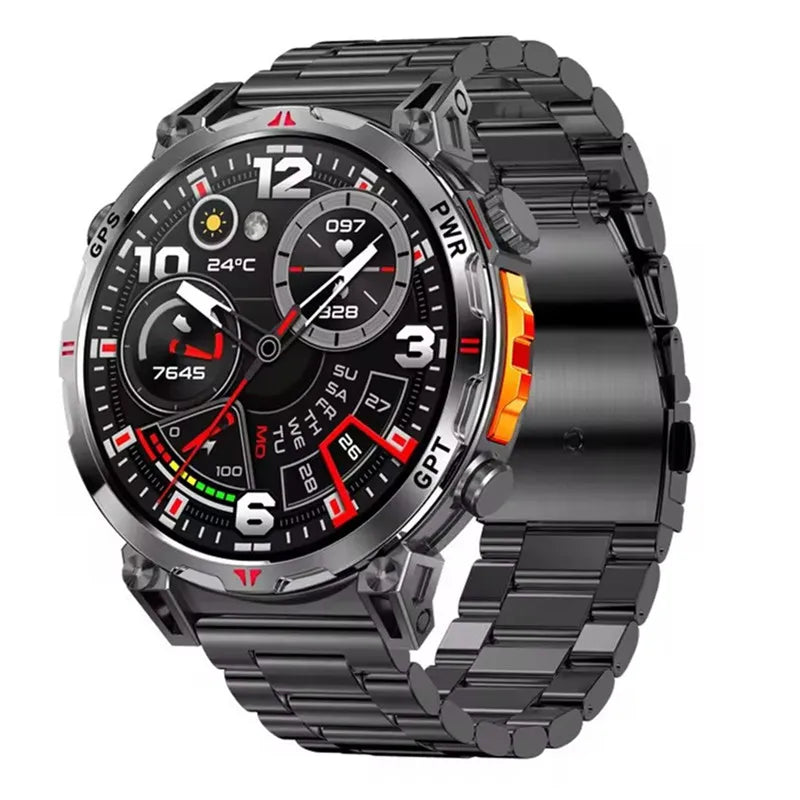 Men KC93 Smart Watch 1.56inch AMOLED GPS Positioning Outdoors Sports Fitness Tracker Bluetooth Calling Large Battery Smartwatch