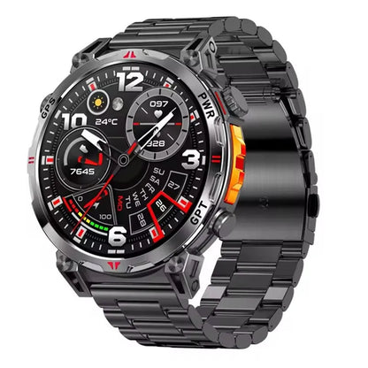 Men KC93 Smart Watch 1.56inch AMOLED GPS Positioning Outdoors Sports Fitness Tracker Bluetooth Calling Large Battery Smartwatch