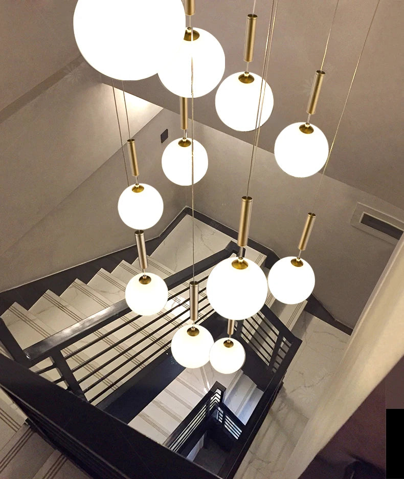 Modern Stair Chandelier Pendant Lights Indoor Lighting Ceiling Lamp Hanging Light LED Chandeliers for Living Room Indoor Lightin