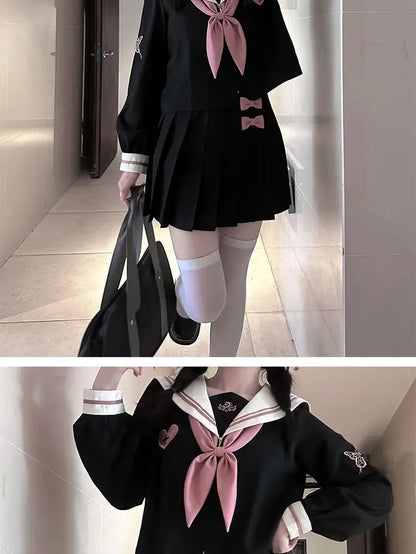 JK Korean uniform suit Japanese student pleated skirt college style school outfits women Sailor outfit cosplay uniform japanese