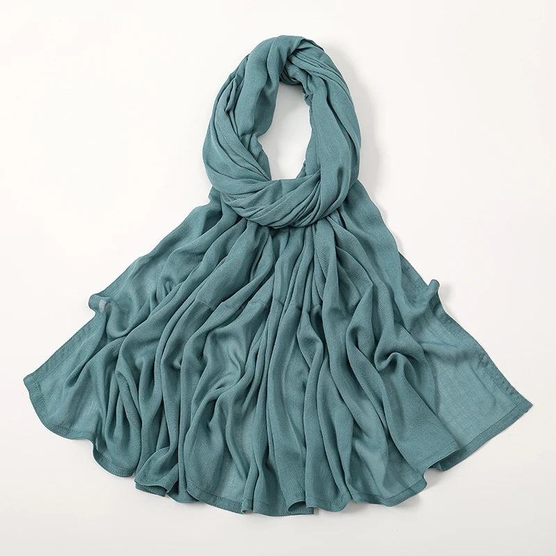 New Big Size Solid Rayon Modal Hijab Scarf Women Muslim Headscarf Wraps Shawl Femme Musulman Headband Islamic Turban 190*85cm