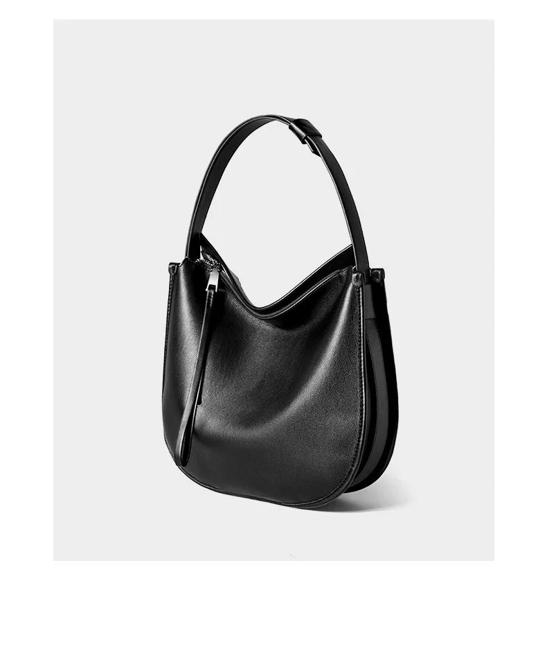 Women's Genuine Grade Cow Leather Bag Luxury Designer Ladies Shoulder Crossbody Purse Bag Female Cowhide Large Capacity Tote Bag