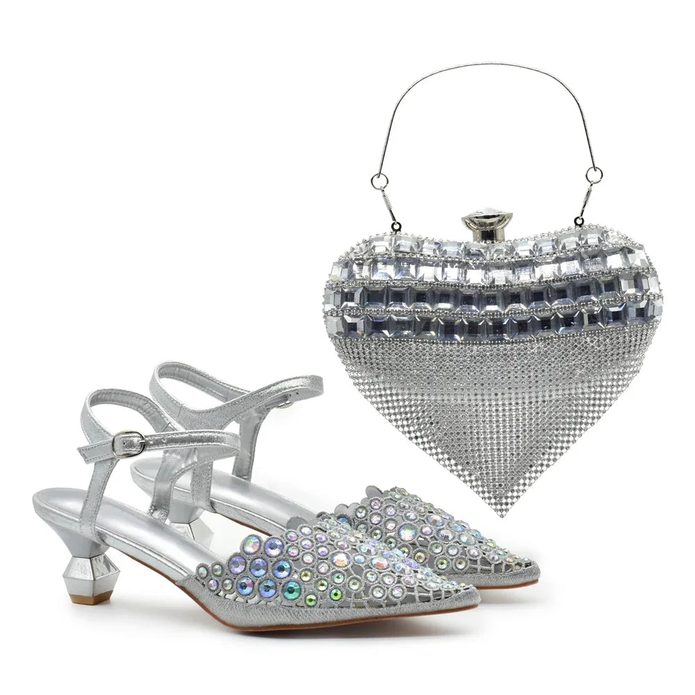Hot Selling Pointed Toe Ladies Shoes Matching Bag Set for Nigeran Wedding Party Pumps Shoes for Women 2026 Designer Luxury