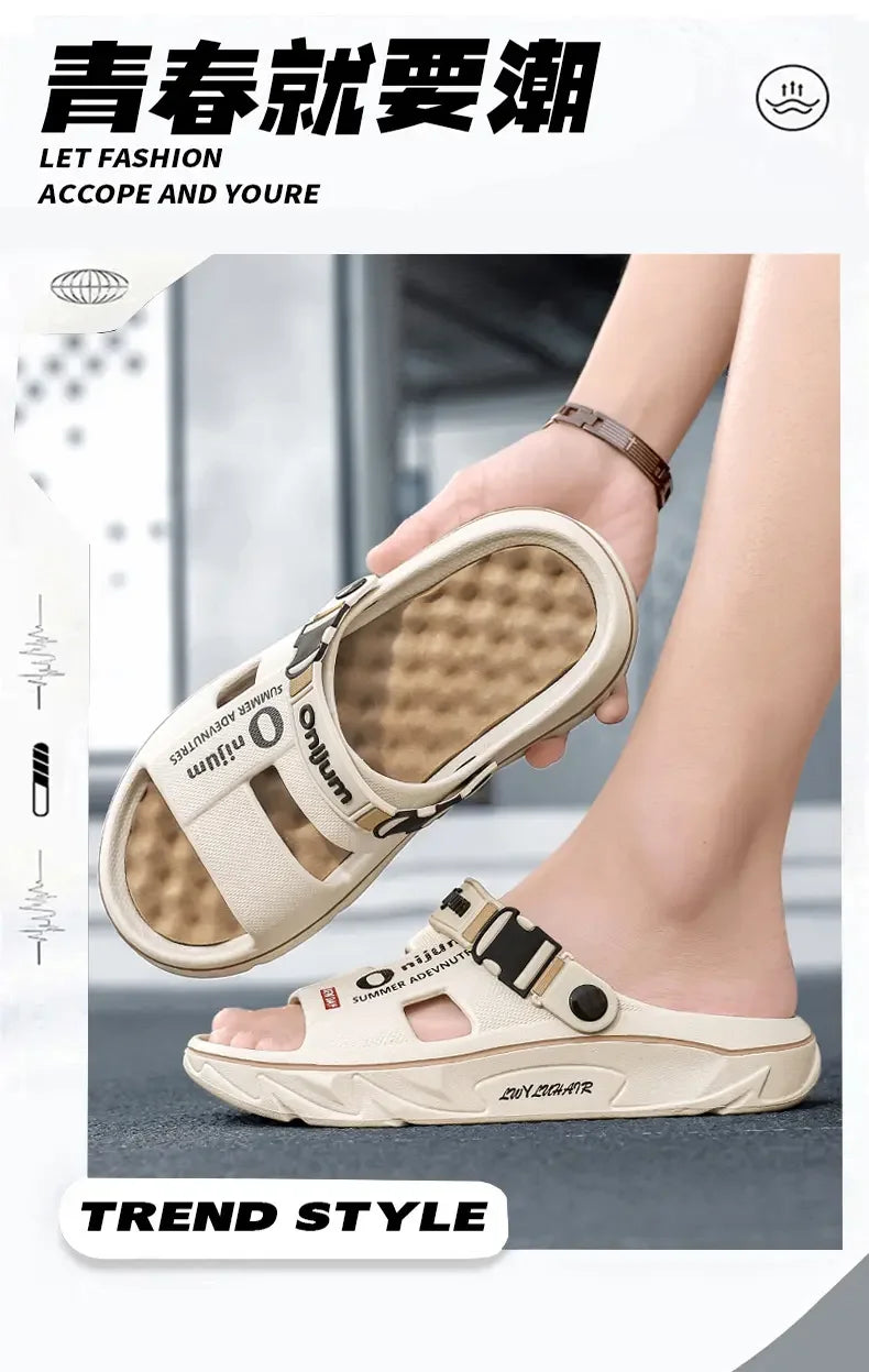 Unisex Slippers Summer Men Sandals Fashion Women Garden Shoes Orginal Beach EVA Slides Soft Thick Shoes Outdoor Non Slip Home