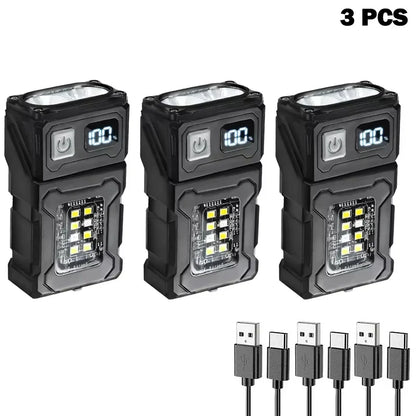 Tactical Portable Work Light EDC Flashlight Tool Mini LED Flashlight Outdoor Camping Hiking Tool MOLLE Flash Light Rechargeable