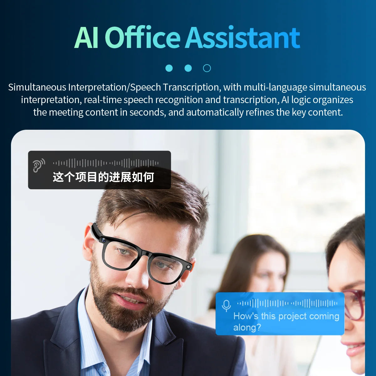Smart Glasses CY01 8MP Camera 32GB Memory Bluetooth Calls ChatGPT DeepSeek Apps Voice Wake Music Player