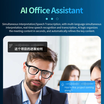 Smart Glasses CY01 8MP Camera 32GB Memory Bluetooth Calls ChatGPT DeepSeek Apps Voice Wake Music Player