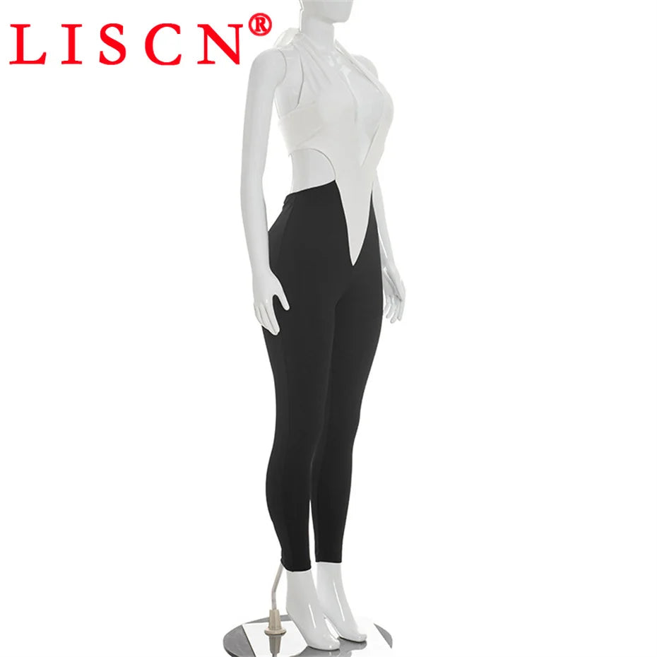 10 Wholesale Rompers Women Sleeveless Halter Lace Up Backless Jumpsuits Sexy Foot-pressing Y2k Fashion Clothing K17113