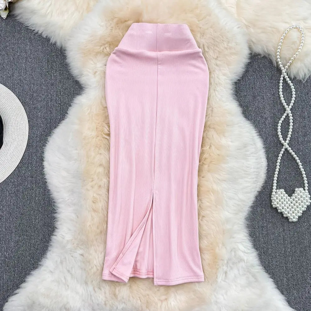 2026 Summer Fashion New Women's Elegant Design Sensual Hip Hugging Half Length Skirt Sexy High Waist Mid Length Fishtail Skirt