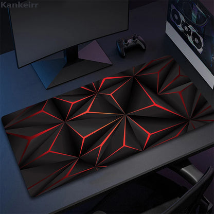 XXL 3D Cool Geometry Mouse Pad Large Computer Rug Office Table Mat 90x40cm Rubber Anti-slip Gaming Keyboard Mousepads Desk Pads
