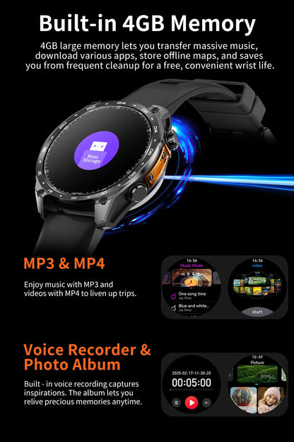 2026 HD300 Pro GPS Smart Watch for Outdoor Sports Offline Map 5.4Bluetooth Call Waterproof Health Travel Diving Smartwatch