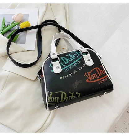 Women Bag Y2K Luxury Designer Handbag Shopping Crossbody Graffiti Purses PU Leather Shoulder Bags for Women