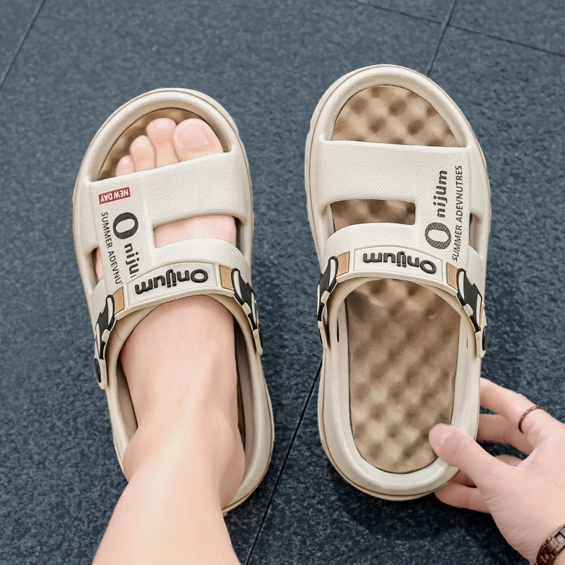 Unisex Slippers Summer Men Sandals Fashion Women Garden Shoes Orginal Beach EVA Slides Soft Thick Shoes Outdoor Non Slip Home