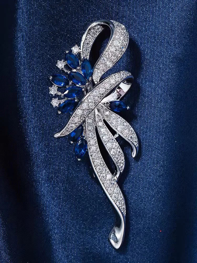 Elegant Crystal Bauhinia Brooches for Women Fashion Rhinestone Bouquet  Brooch Wedding Jewelry Clothing Coat Lapel Pins