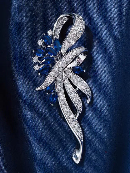 Elegant Crystal Bauhinia Brooches for Women Fashion Rhinestone Bouquet  Brooch Wedding Jewelry Clothing Coat Lapel Pins