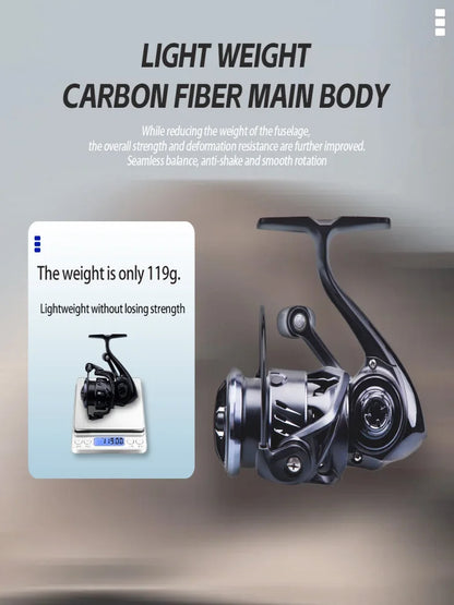 FISHINGFANS Micro Spinning Reel 800 1000 1500 2000 2500 Series Metal Wire Cup Ultra Light Carbon Fishing Reel