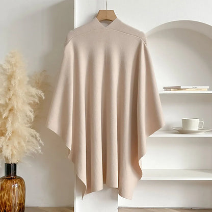 Women Poncho Winter Warm Solid Color Shawl Double Sided Designer Blanket Luxury Scarf Female Cloak Cashmere Pashmina Cape Stole