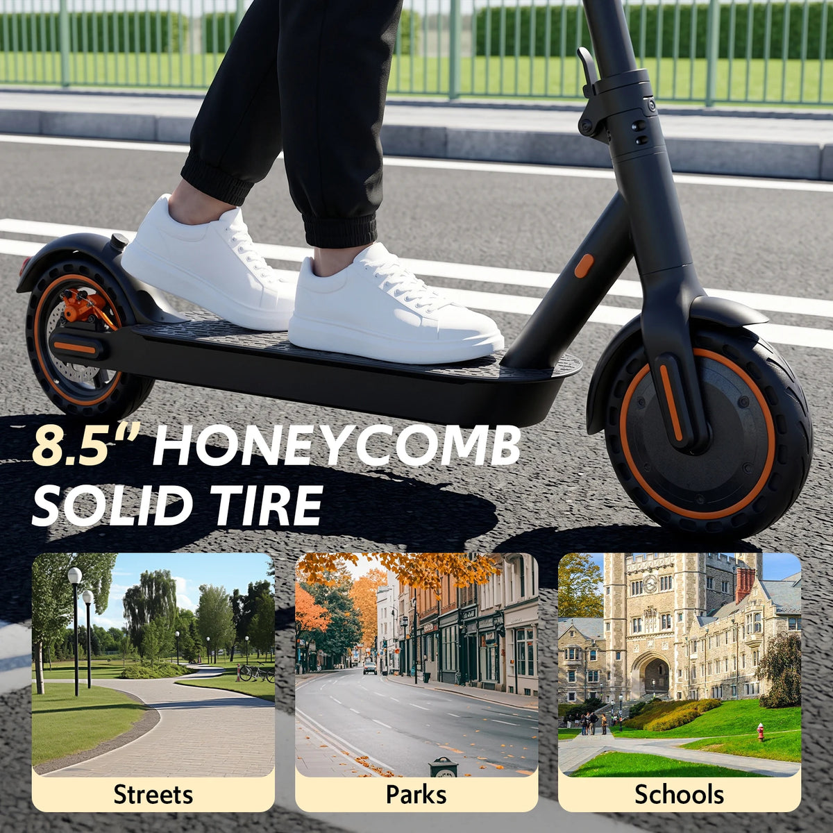 Electric Scooter Adults, Folding E Scooter with Built in Side Light, Max 19MPH, 12-19Miles Range, 550W Powerful Motor