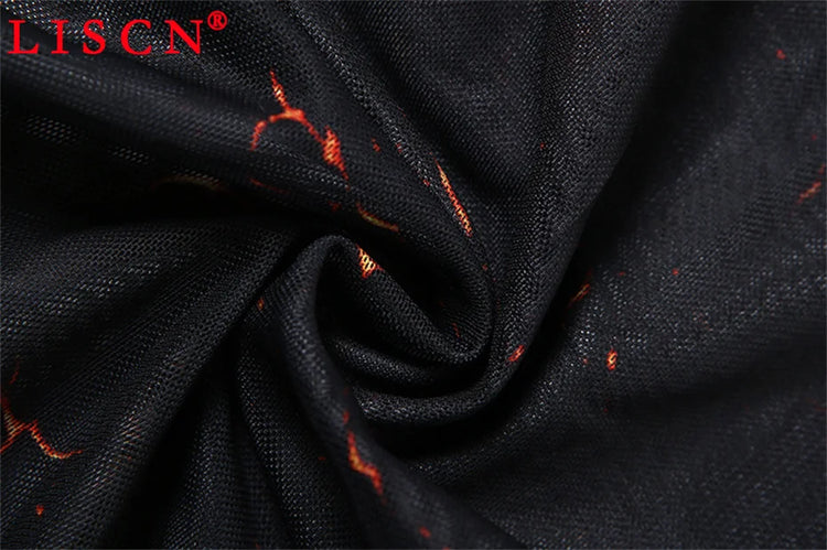 10 Wholesale Items Jumpsuits Women Summer 2025 Short Sleeve Bodycon Sexy Y2k Printing Mesh See Through Backless Rompers K15151