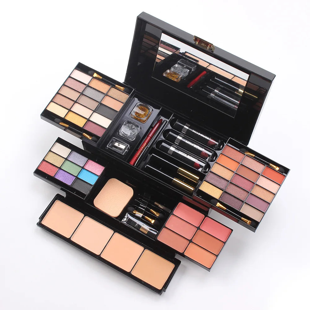 Professional Makeup Set Box Matte Glitter Eyeshadow Foundation Powder Kit Blush Women Multi-functional Palette Cosmetic Case