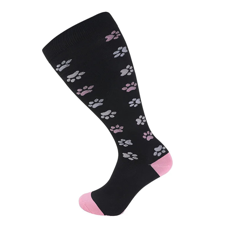 1Pair Plus Size 2XL-7XL New Compression Socks Unisex Wide Calf Knee High Compression Stockings Support for Circulation Nurses