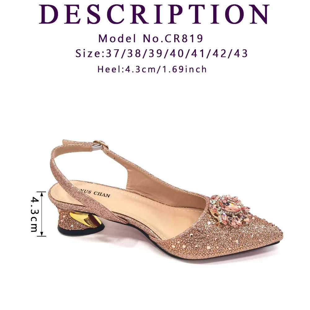 Sandals Woman Summer 2024 Hot Selling Design Pointed Toe Thin Heels Mature Ladies Shoes Matching Bag Set in Red Color
