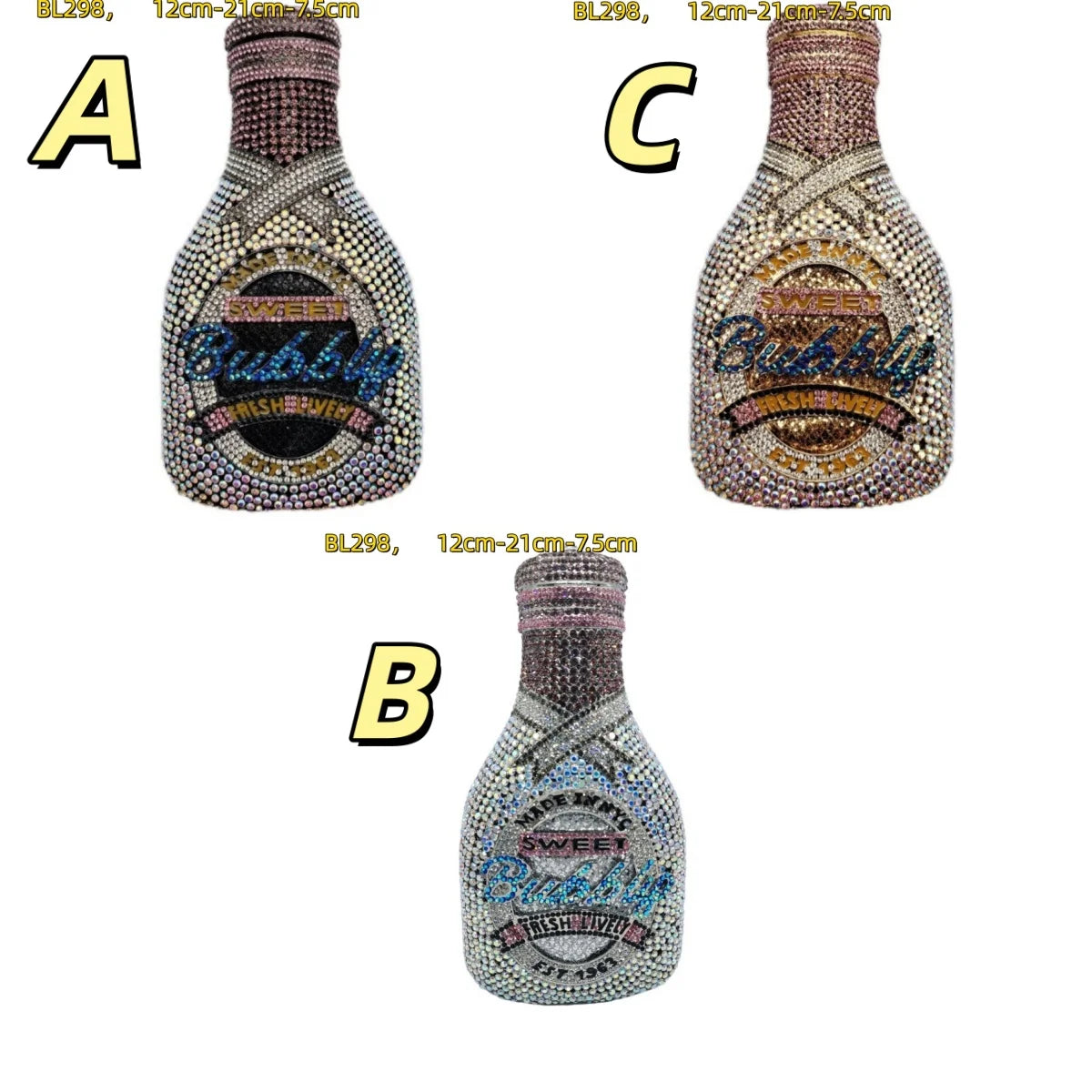 Champagne Bottle Bag Hollow Rhinestone Diamond Evening Bag Party Wedding Banquet Clutch Purse for Women Sac De Marque Luxe Femme