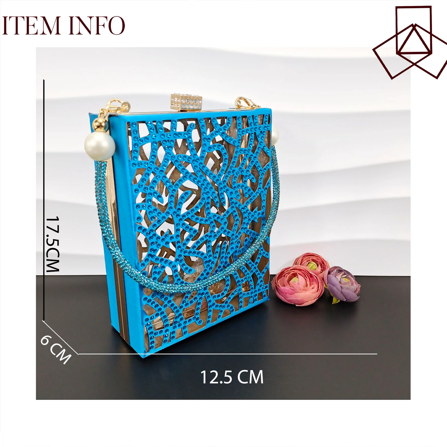 Nigerian Style Elegant Women's Party Shoes  Luxury Full of Diamonds Shoes Sky Blue Pointed High Heel Shoe Bag Set