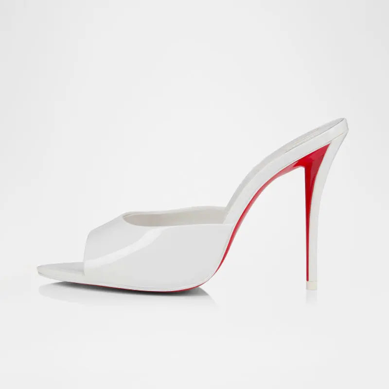 Summer New Women's Pointed Open Toothed Slim Fit High-heeled Slippers, Outdoor Sexy Sandals, Fashionable High-heeled Slippers