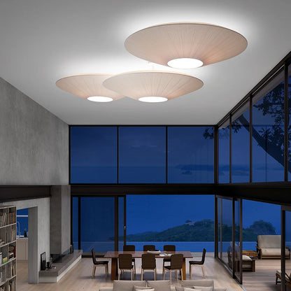 Wabi-sabi Minimalist LED Ceiling Chandeliers Lamps Flush Mount Fabric Pendant Lights Home Decoration Dinning Living Room Bedroom
