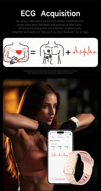 2026 new ECG fashionable screenless smart bracelet,health monitoring，multiple exercise modes, step counting, Valentine'sDay gift