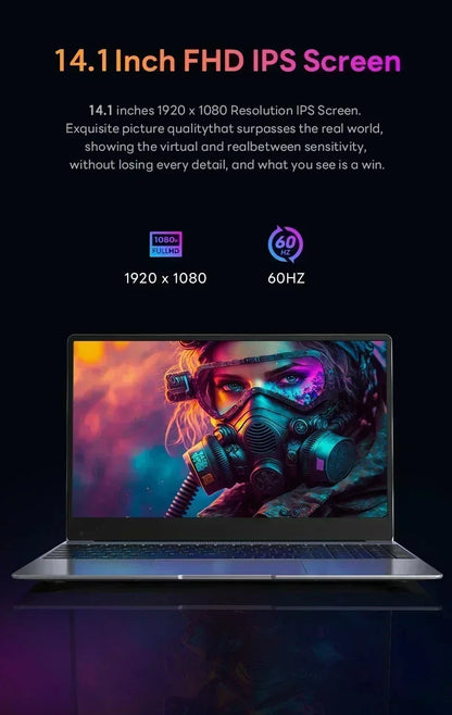 2026 14.1' Ultra Slim Laptop Intel Core I9-9900 16GB RAM 1/2TB SSD Windows 11 Fingerprint Unlock Office Game Backlight Laptop